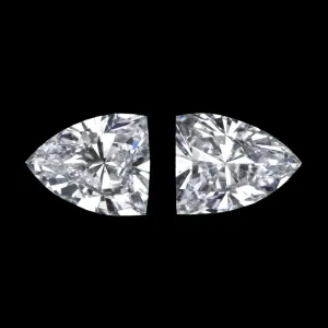 0.91ct SHIELD SHAPE E-F SI2 DIAMONDS STUD EARRINGS PAIR 3 STONE TRILLION PEAR