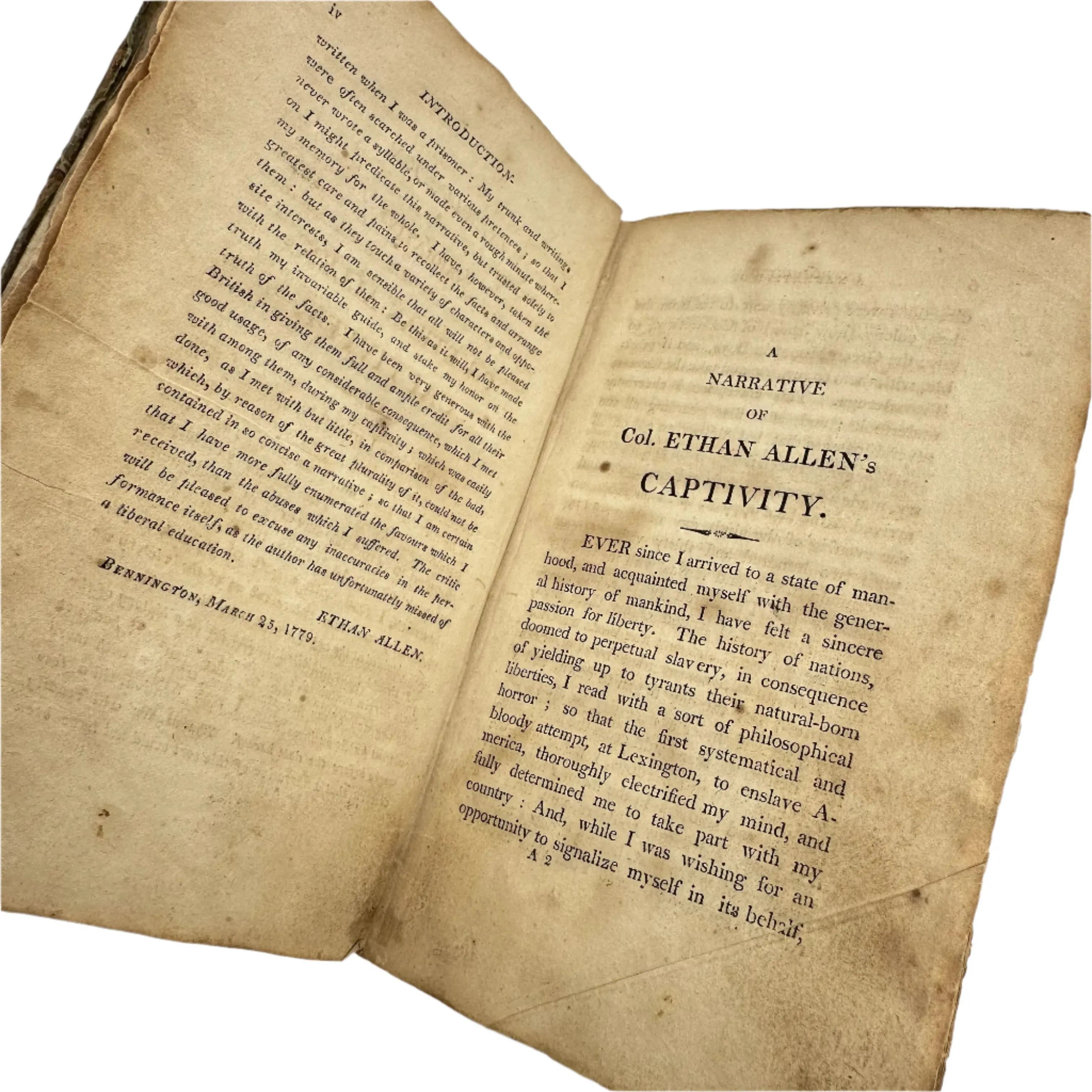 1814 "A Narrative of the Captivity of Col. Ethan Allen"