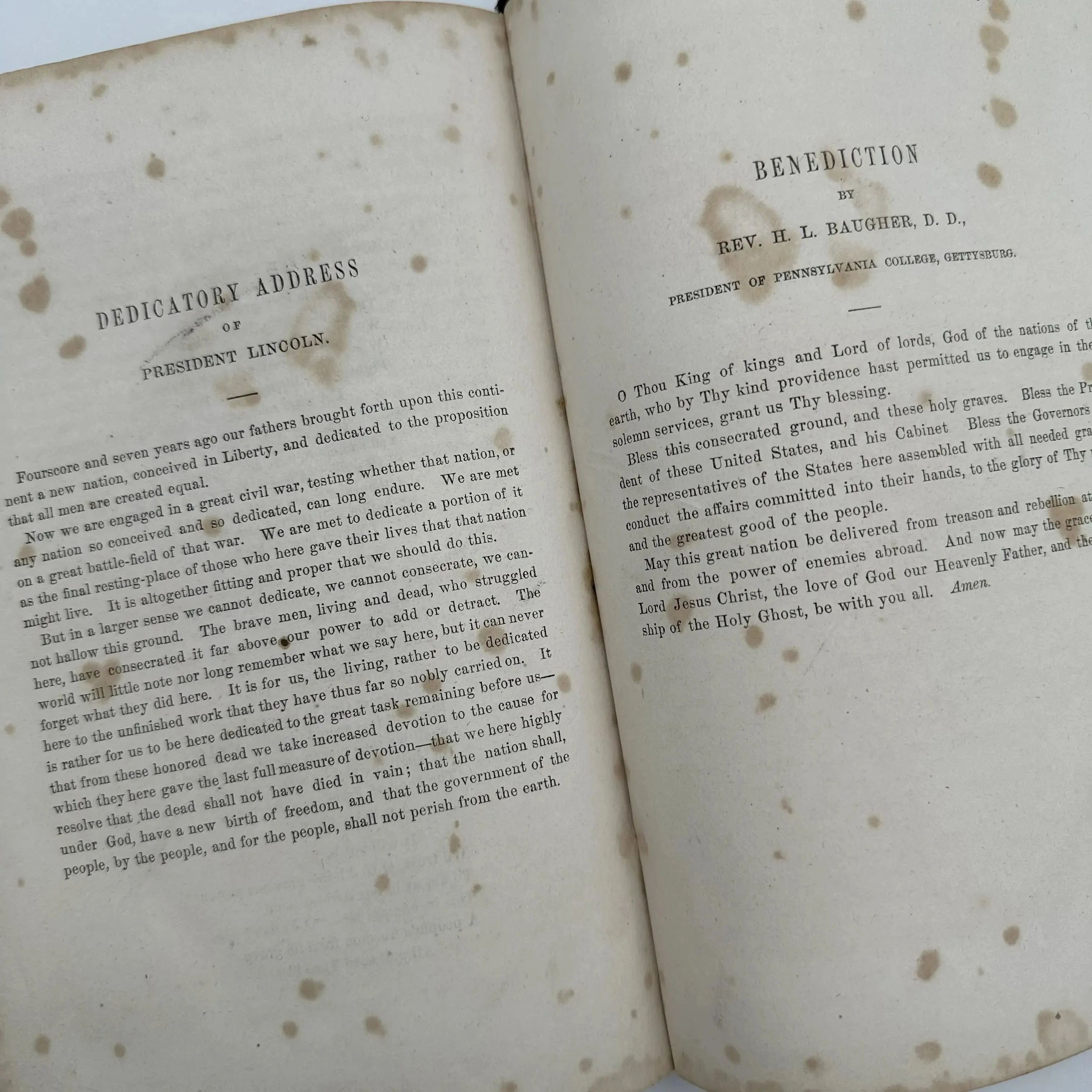 1864 report on Gettysburg National Cemetery including an early printing of the Gettysburg Address