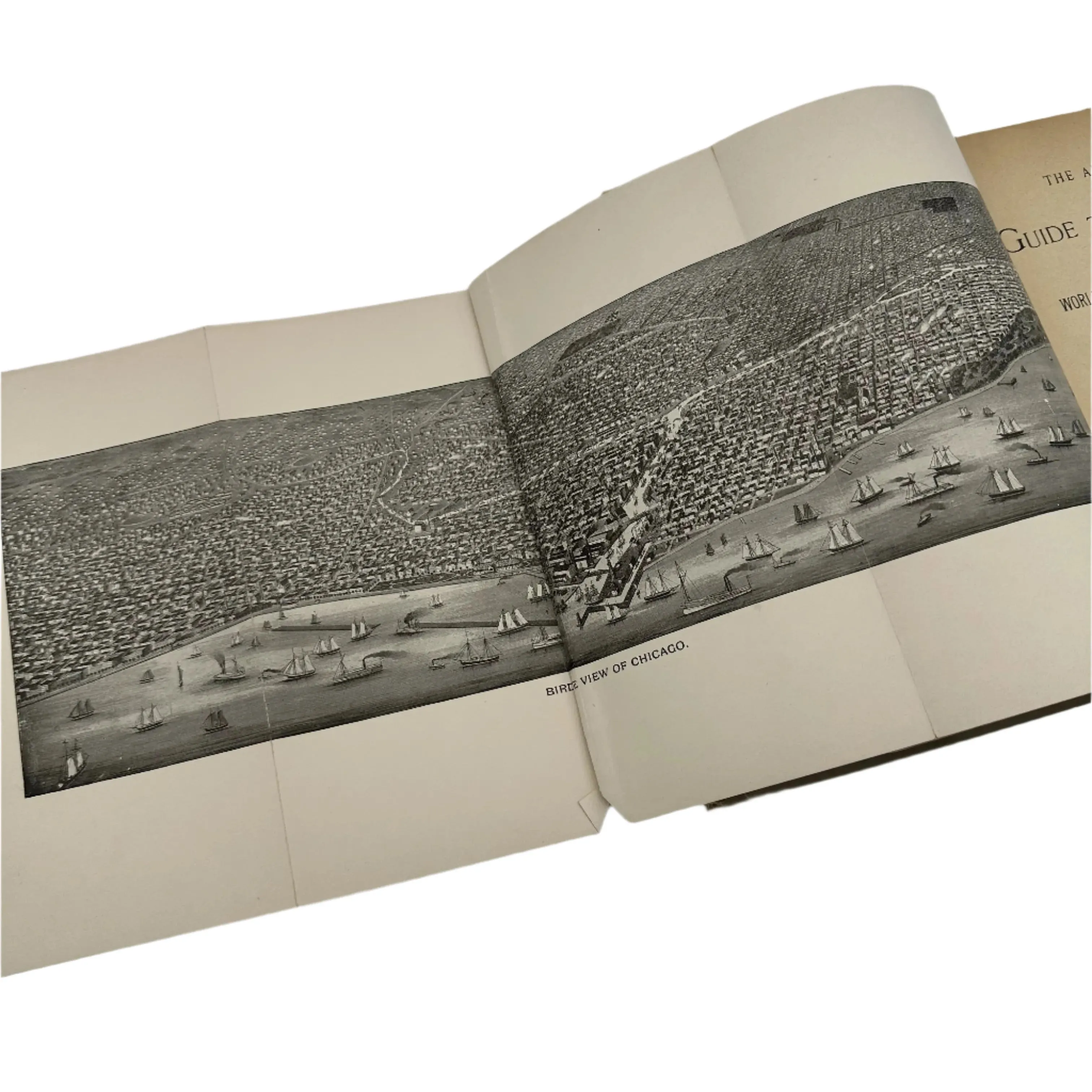 1893 "Artistic Guide to Chicago and the World's Columbian Exposition" with large fold out map of the Exposition grounds