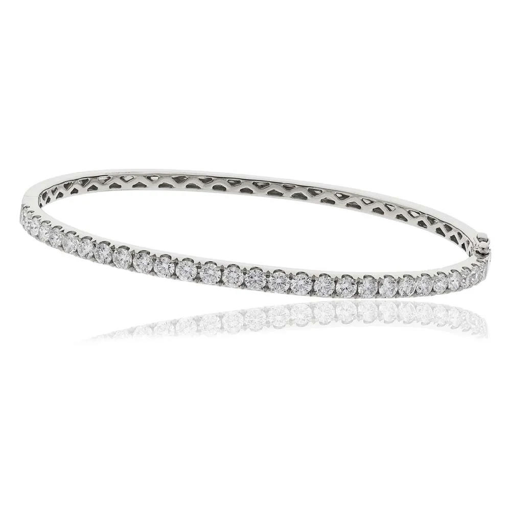 18ct White Gold 0.91ct Diamond Hinged Bangle