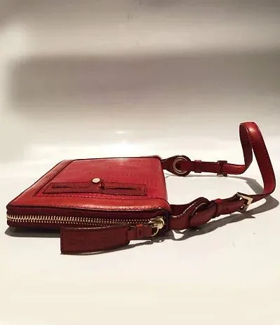 2000s GIVENCHY BURGUNDY MONOGRAM LEATHER SHOULDER BAG