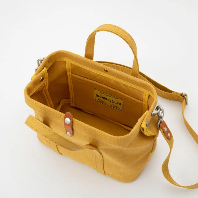 2WAY handbag/shoulder Bag - Doctors Bag Design / Mustard Yellow -