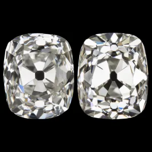 3.09ct OLD MINE CUT DIAMOND STUD EARRINGS GIA CERTIFIED K-L VS2-SI1 ANTIQUE PAIR