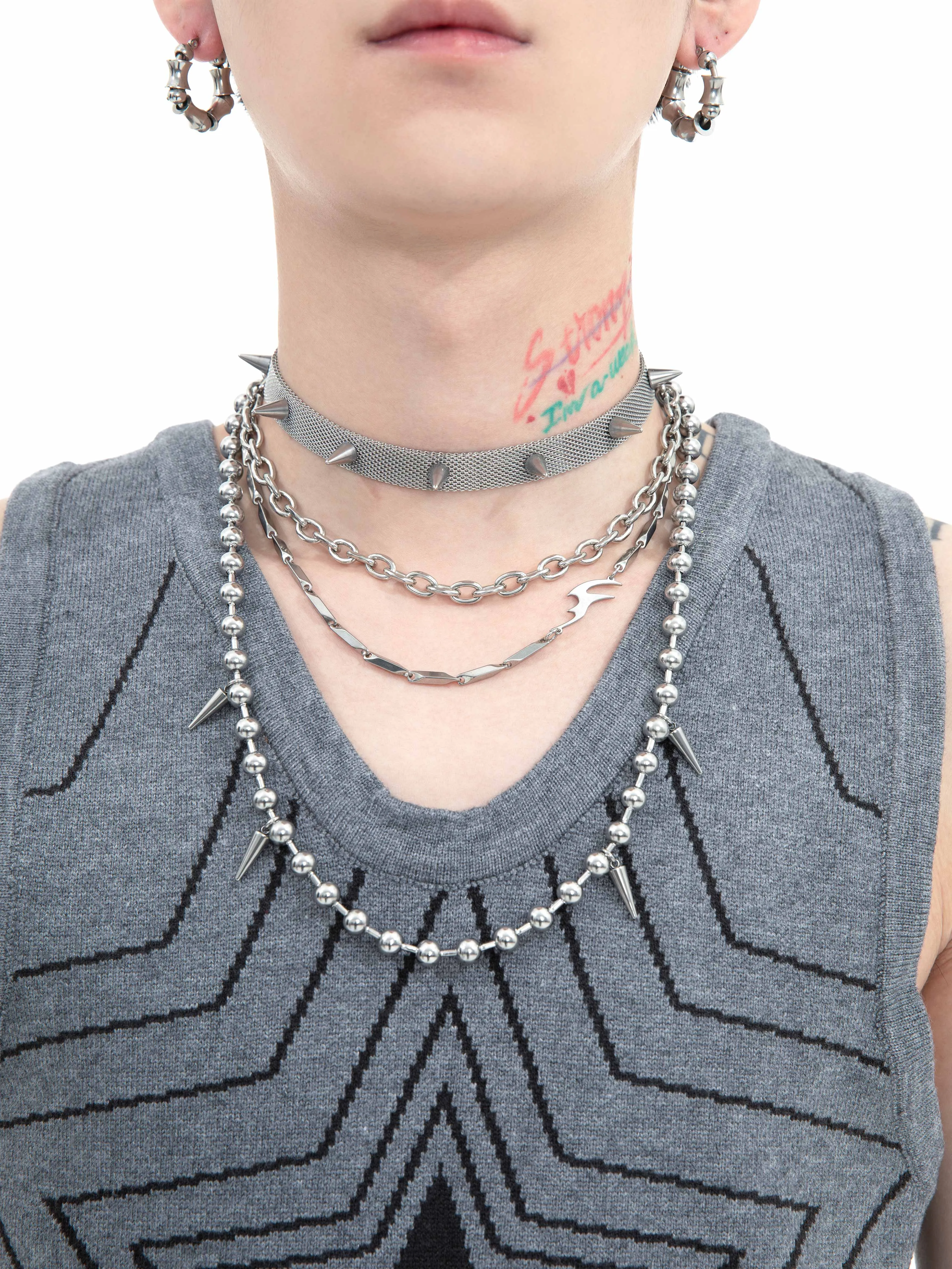 40% OFF!  Fervooor Spike necklace set