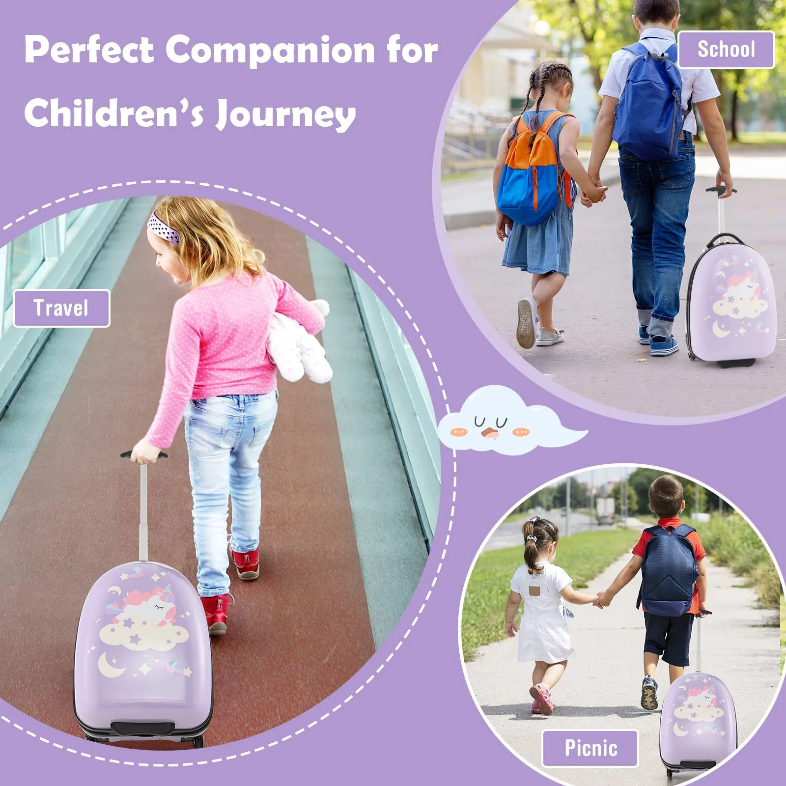 40cm Hard Shell Kids Carry on Luggage