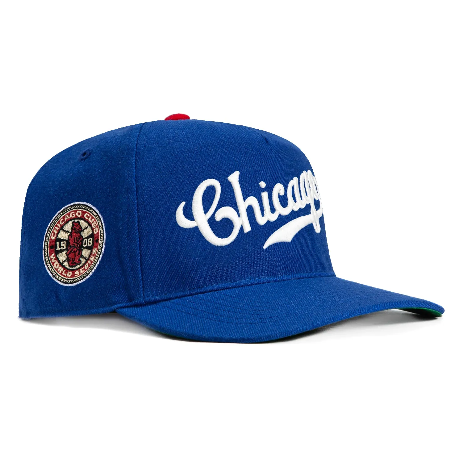 47 Brand Hitch Chicago Cubs 1908 World Series Patch Snapback Script Hat - Royal