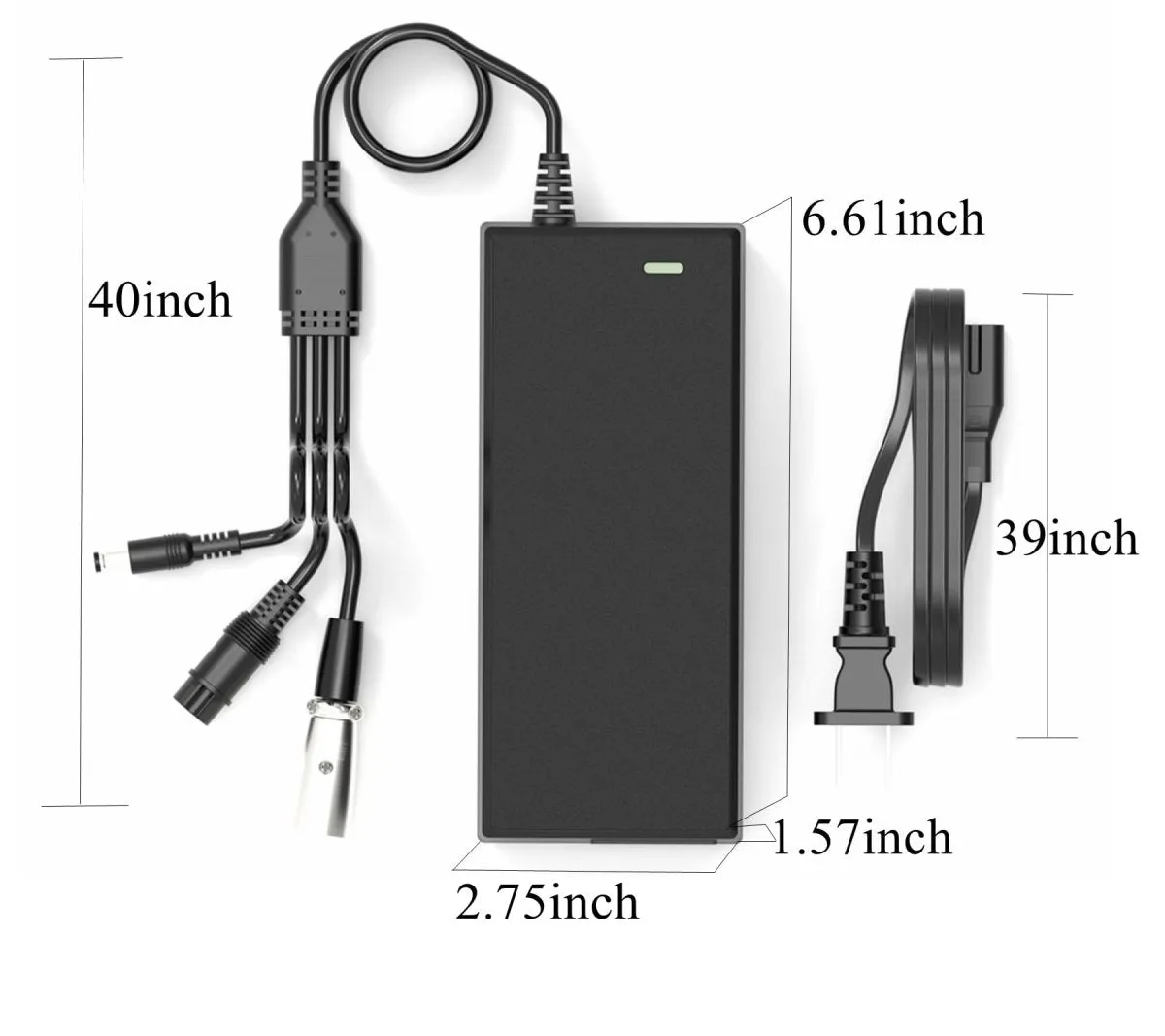 54.6V 2A Universal Electric Ebike Charger 3 Outputs