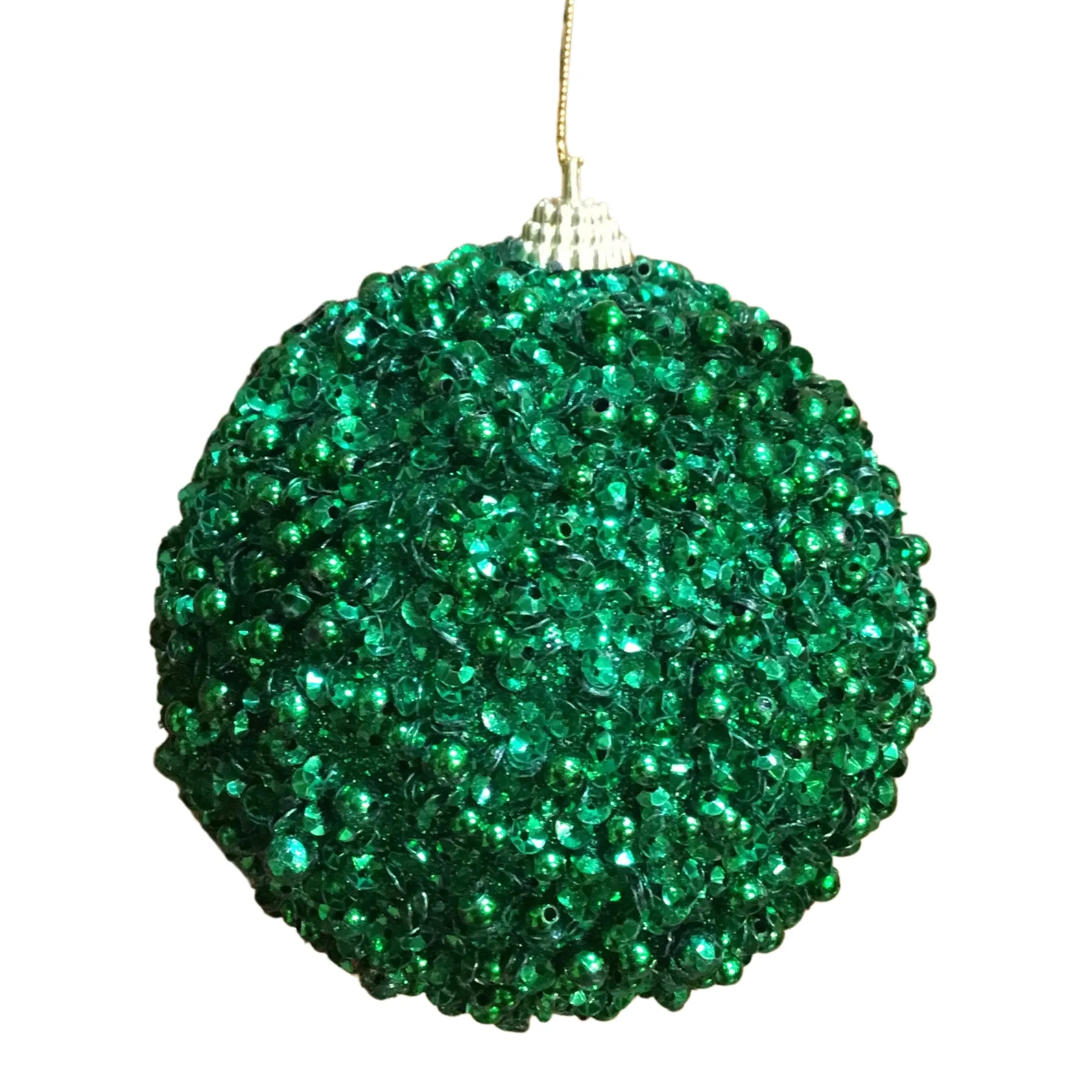 5.5" Dazzling Sequin/Bead Ball-Dark Green | YK