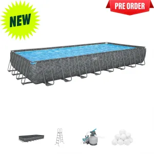 561KG Bestway APX365 24' x 12' x 52" Portable Swimming Pool Set