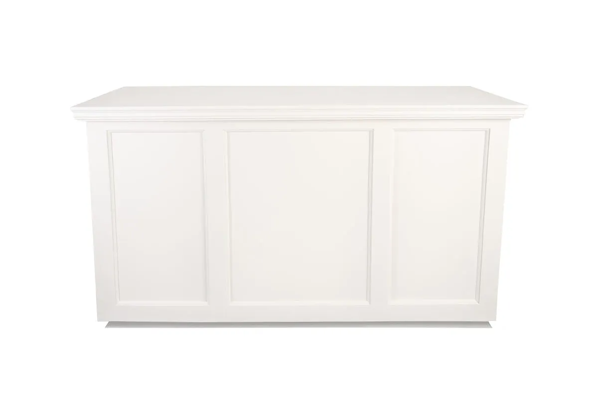 6' White Wooden Portable Bar