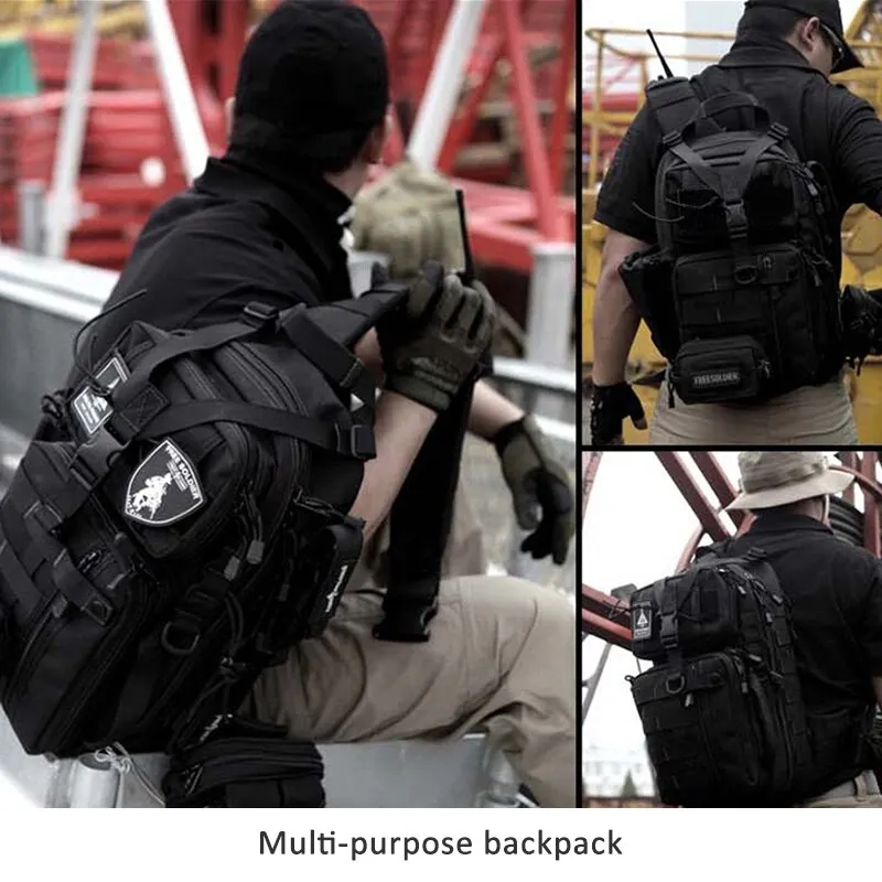 600D Tactical MOLLE Single Strap Sling Backpack 21L