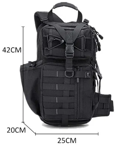 600D Tactical MOLLE Single Strap Sling Backpack 21L