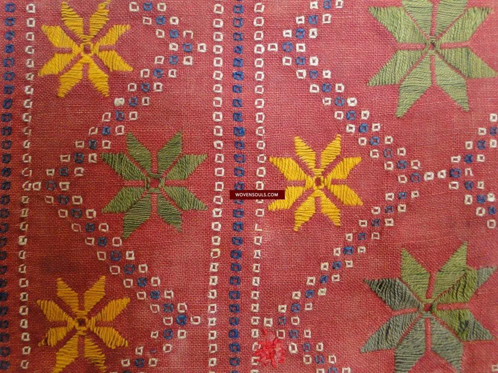 618 SOLD Old Bishnoi Shekhawati Wedding Odhana Shawl - Embroidery Bandhini Patterns