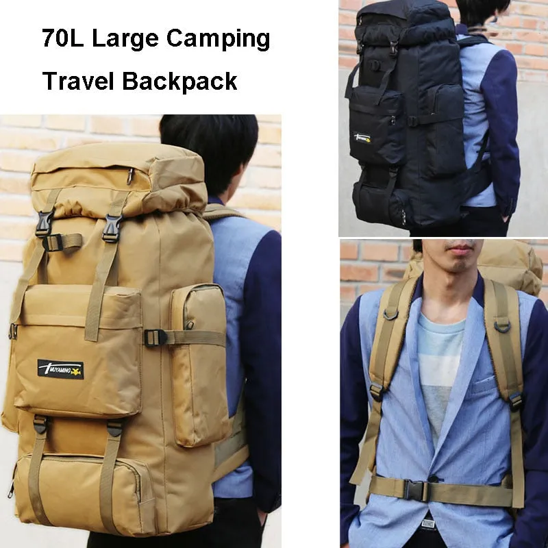 70L Large Capacity Backpack Nylon Waterproof Military Tactics Molle Army Bag