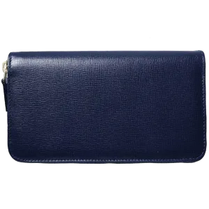 8 Credit Card Saffiano Zip Around Wallet Blue