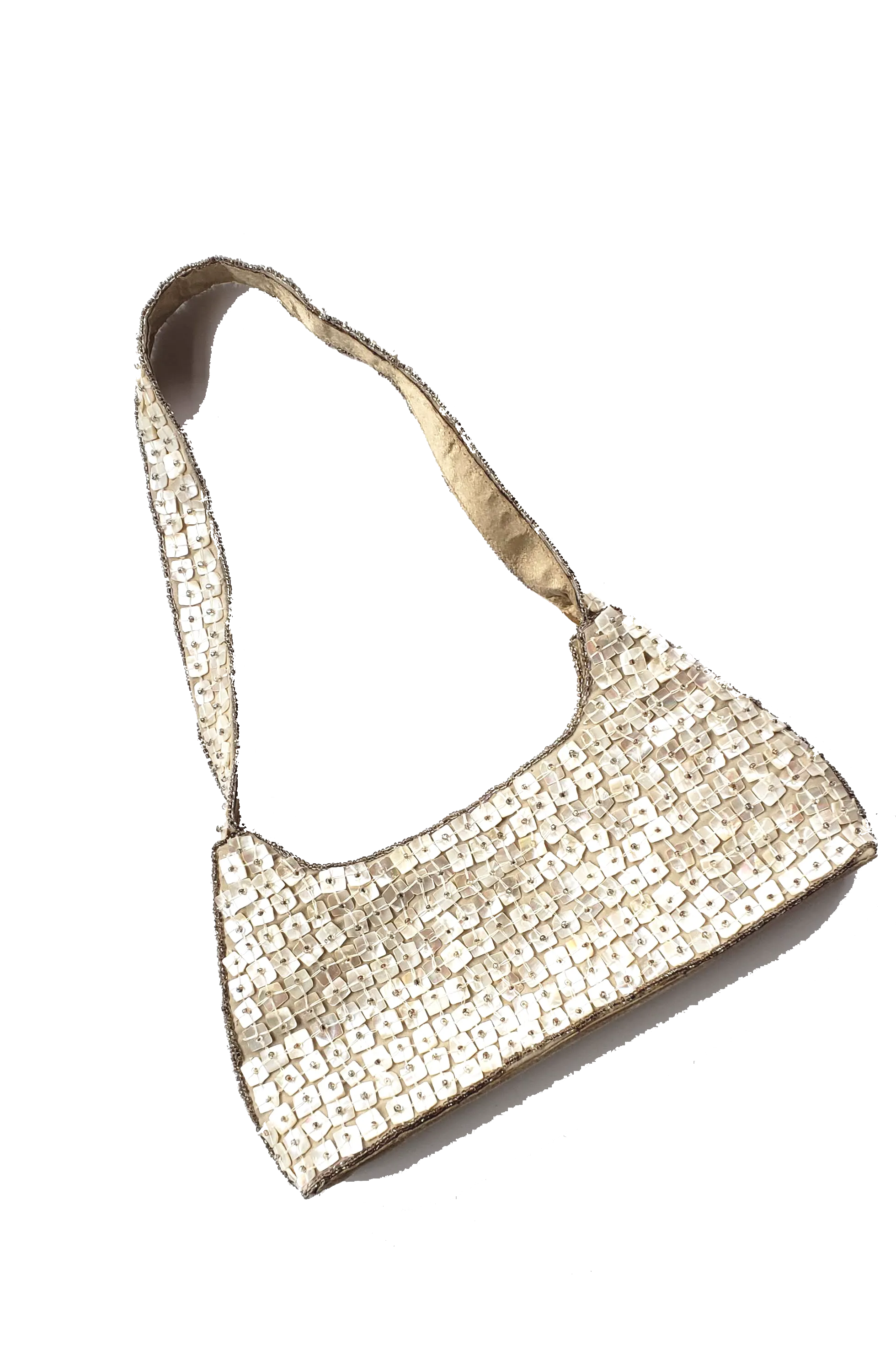 90s Retro Fully Beaded Baguette Style Bag