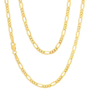 9ct Dazzling Yellow Gold Figaro Chain