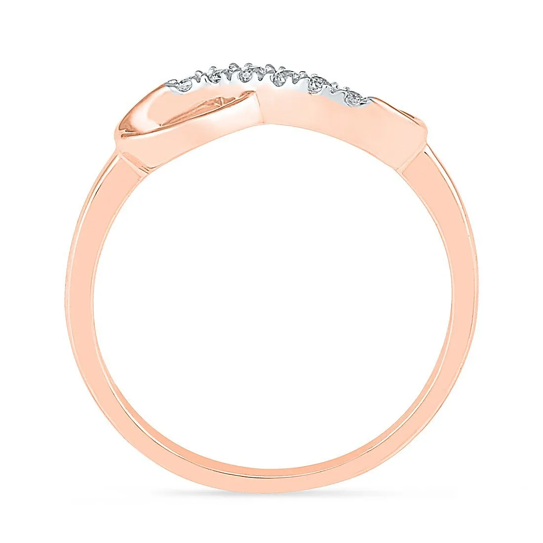 9ct Rose Gold Stackable Infinity Ring with Diamond