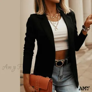 Amy Fashion - Office Ladies Elegant Comy Solid Color Blazers