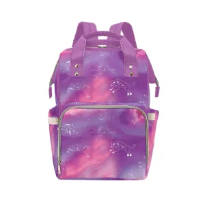 Animal Ancestors 7 Aurora Gases Pink and Purple Multi-Function Diaper Backpack/Diaper Bag