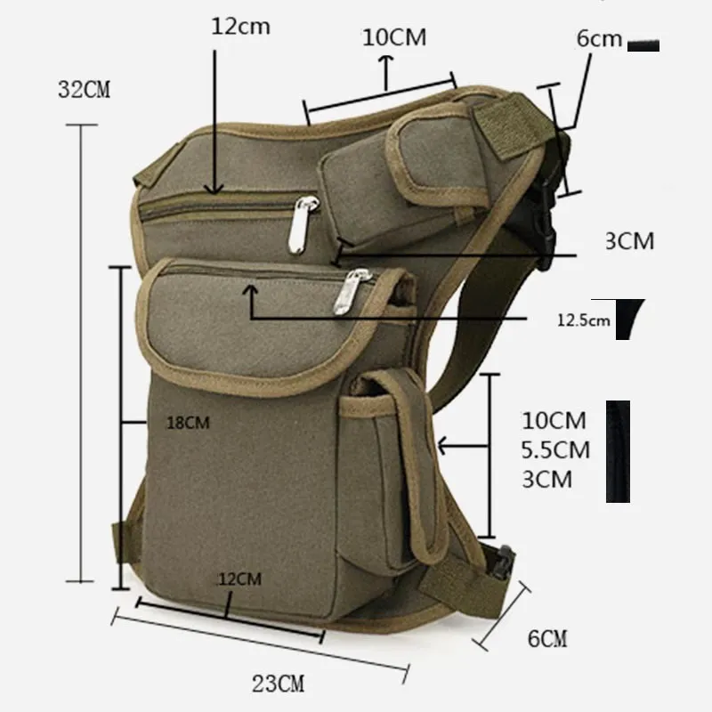 Anti-fall Riding Leg Bag Outdoor Multi-functional Tactical Casual Canvas Mountaineering Waist Hanging Sports Bag