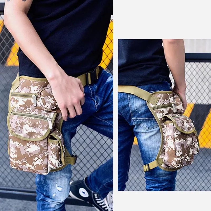 Anti-fall Riding Leg Bag Outdoor Multi-functional Tactical Casual Canvas Mountaineering Waist Hanging Sports Bag