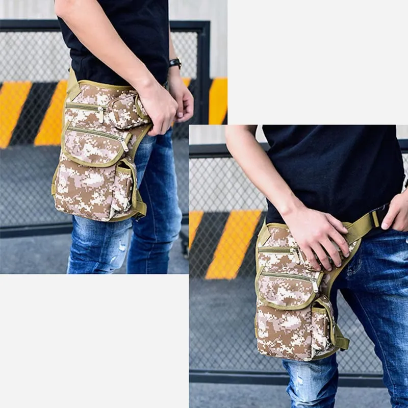 Anti-fall Riding Leg Bag Outdoor Multi-functional Tactical Casual Canvas Mountaineering Waist Hanging Sports Bag