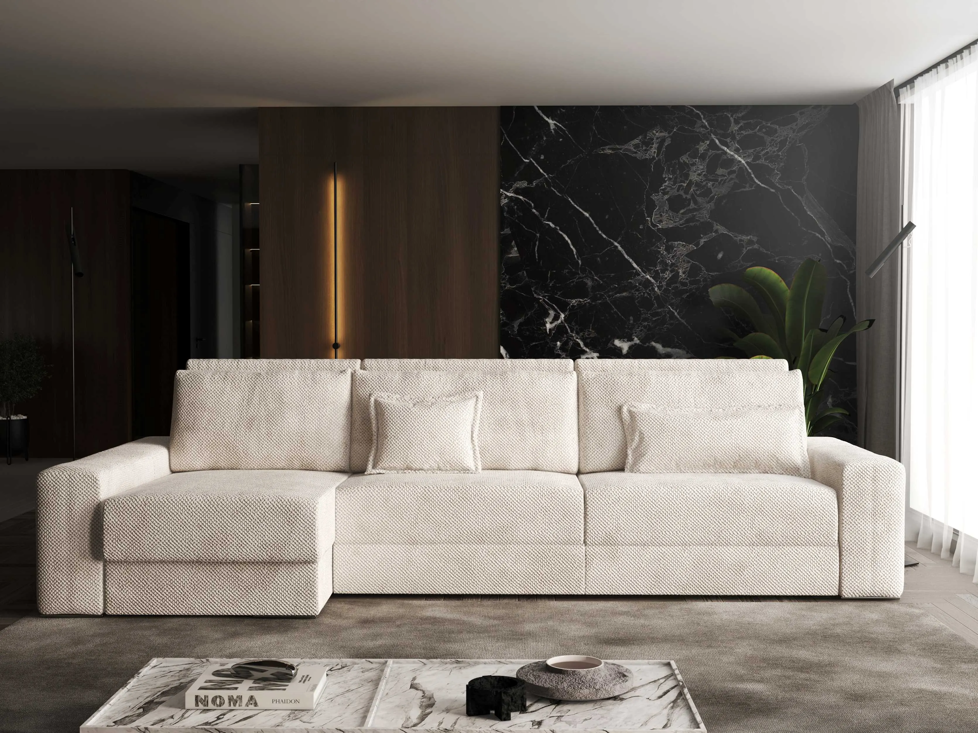 Aria Functional Sectional Sofa with bed and storage