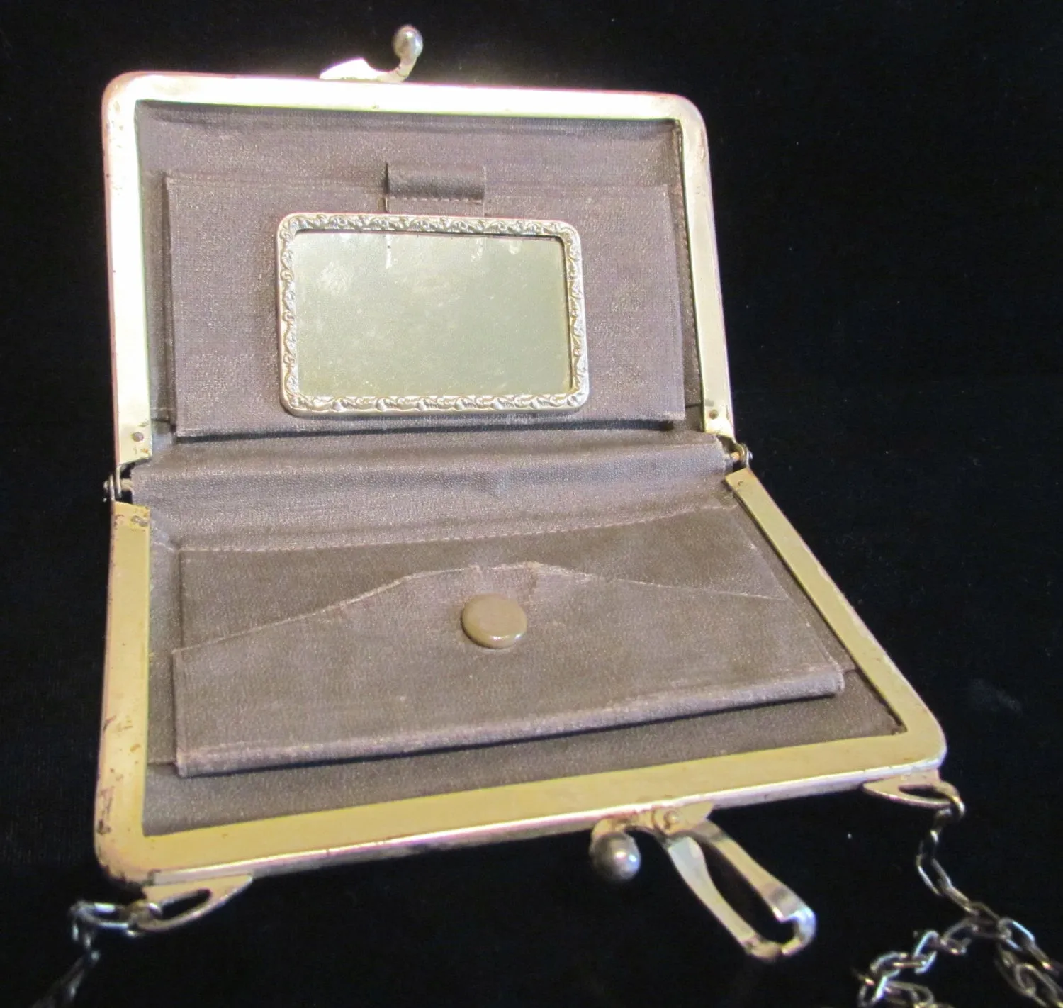 Art Nouveau Silver Plated Purse 1912 Duplex Compact Purse Formal Dance Purse Extremely Rare