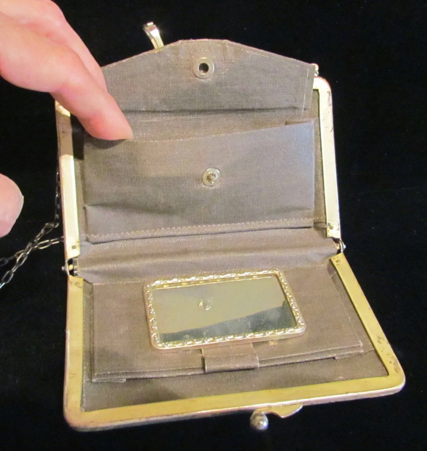 Art Nouveau Silver Plated Purse 1912 Duplex Compact Purse Formal Dance Purse Extremely Rare