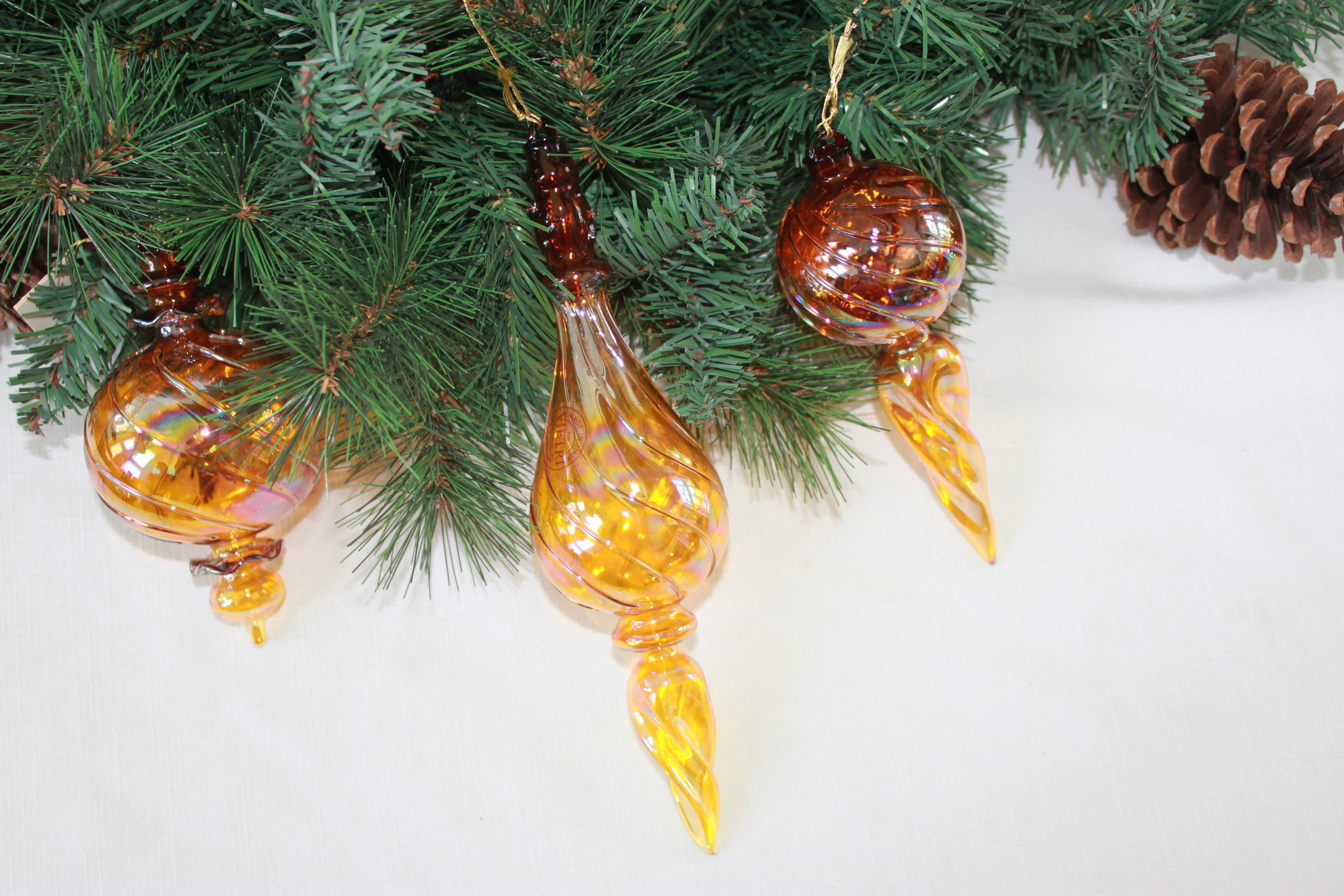 Assorted Gold Iridescent Drops  Set of 3