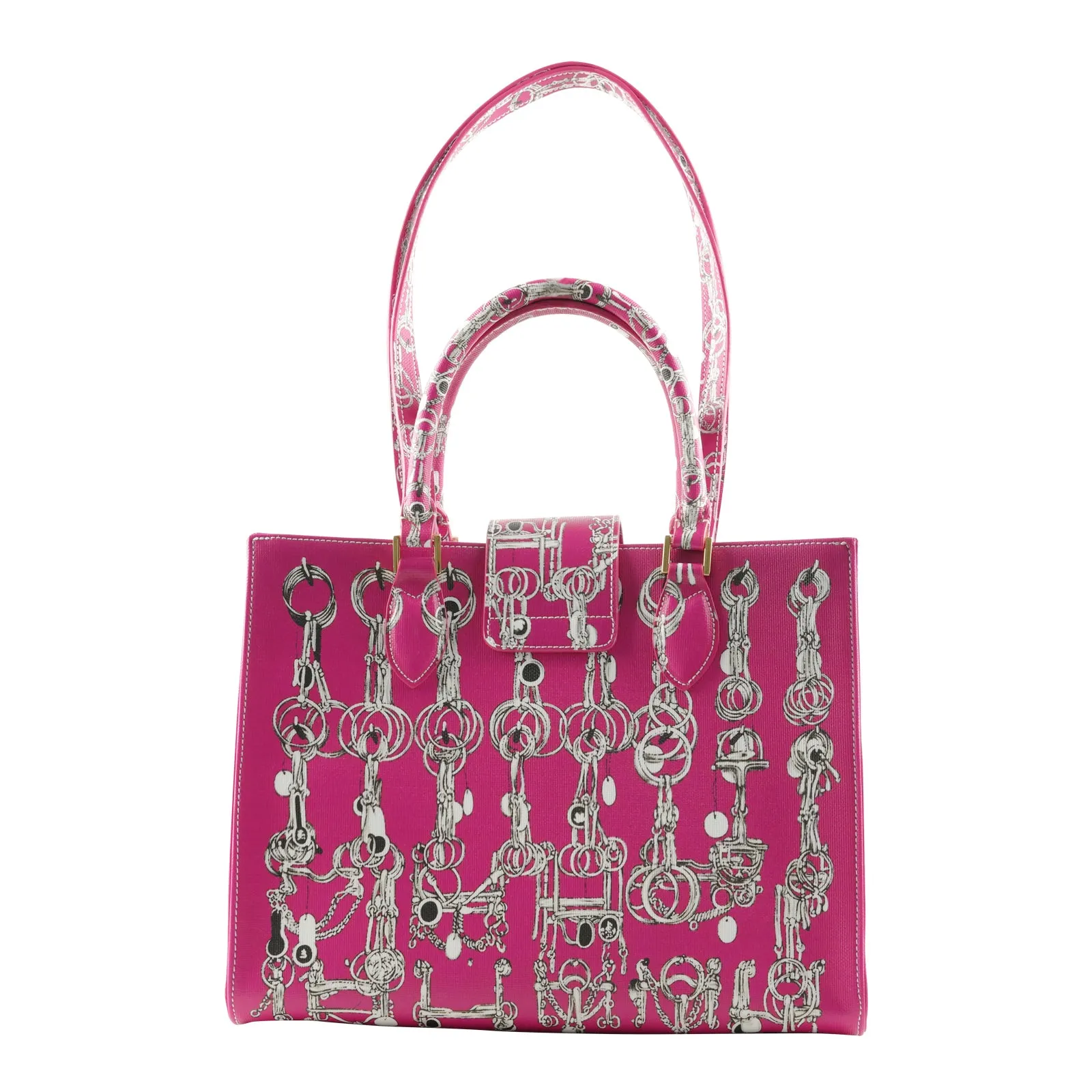 Audrey Tote_Medium_Horse Chain_Pink