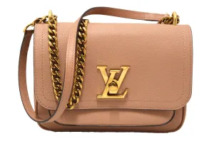 Authentic Louis Vuitton Rose des Sables Pink Grained Calf Leather Lockme Chain Bag