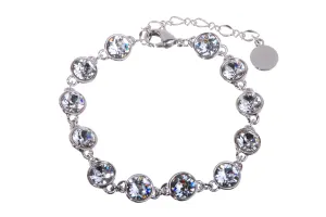 B7101 Brilliant Round Swarovski Elements Crystal & Rhodium Chain Bracelet