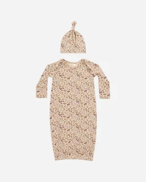 Bamboo Baby Gown   Hat Set || Posy