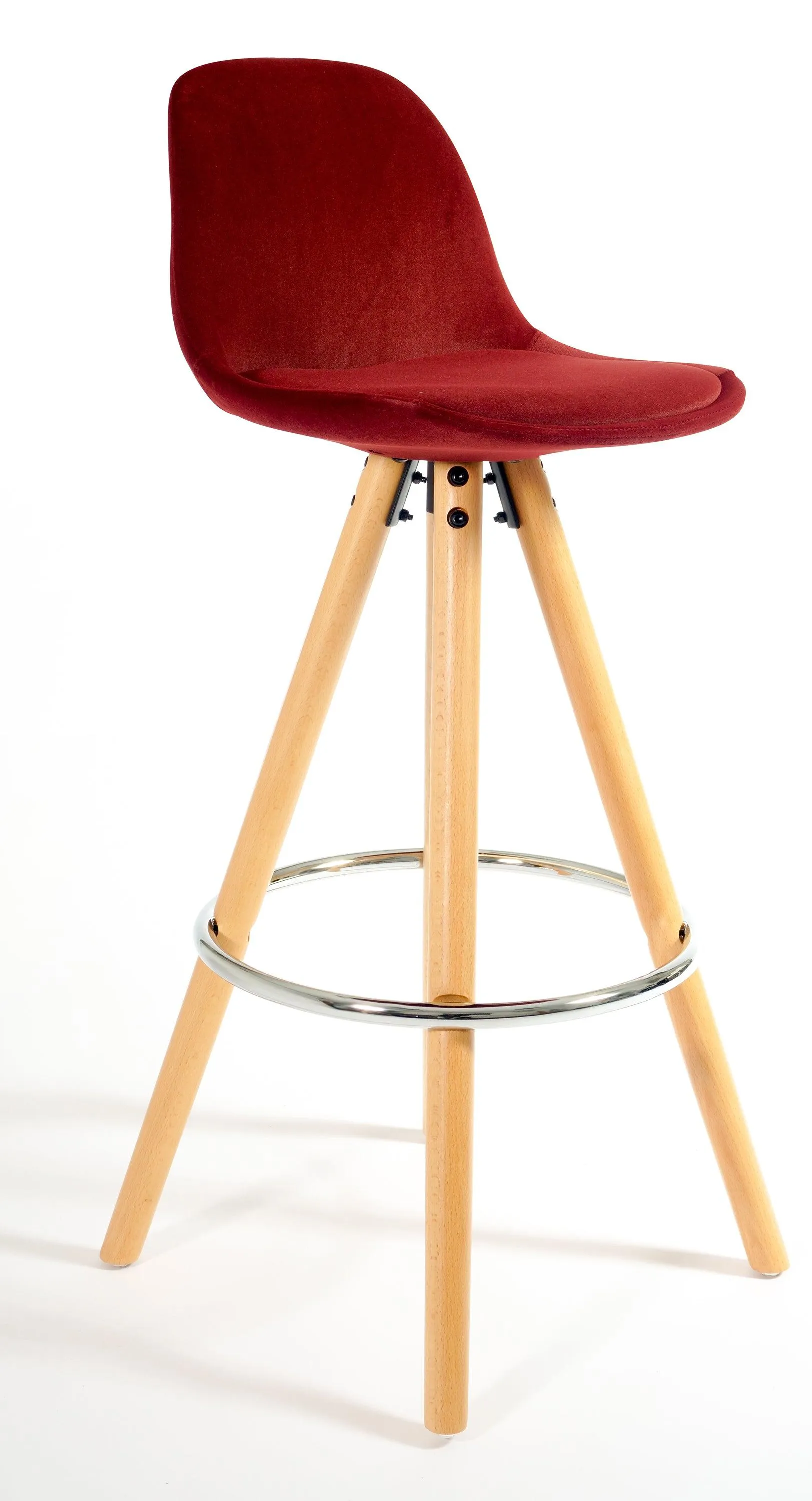 Barcelona Bar Stools Matte Velvet - Burgundy