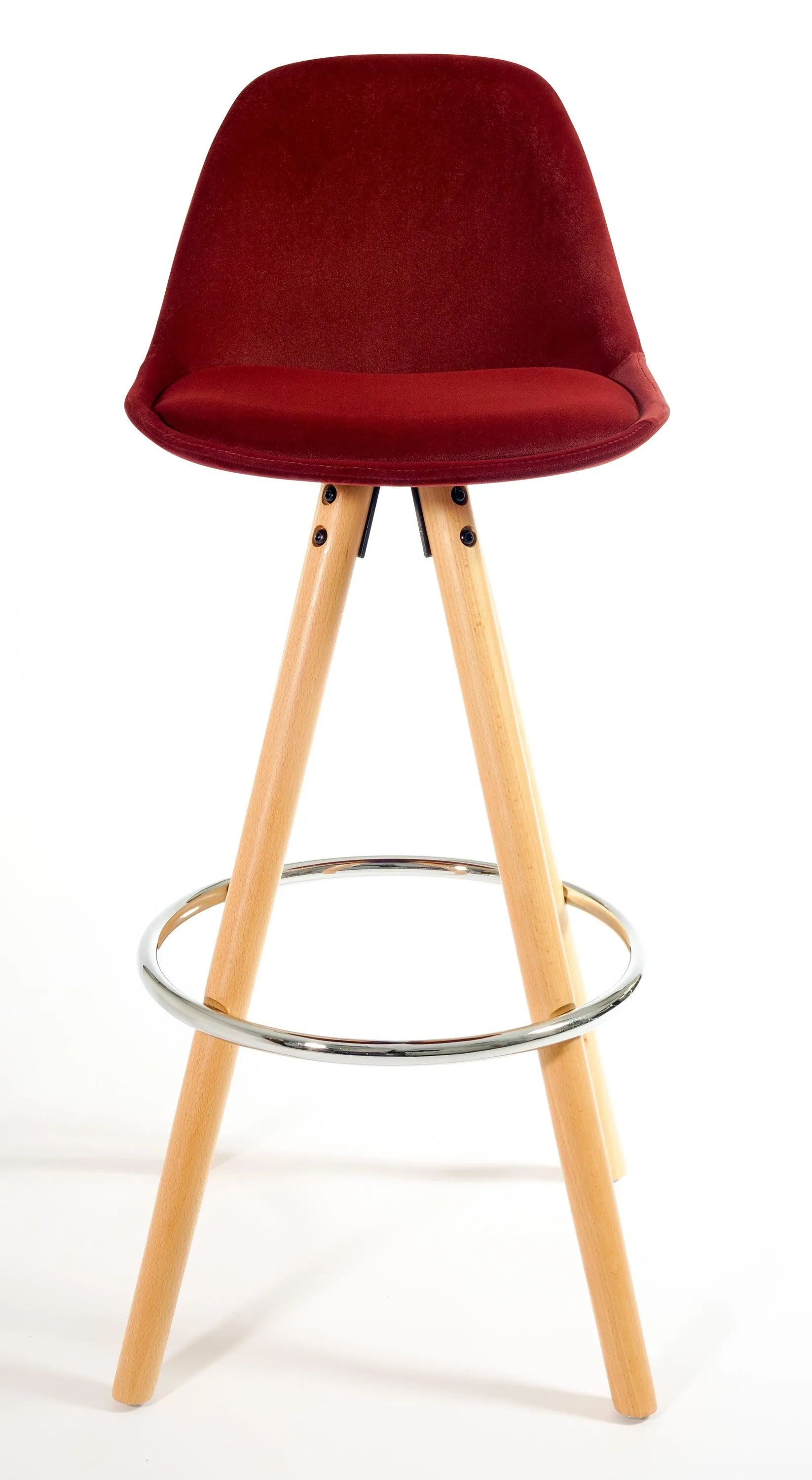 Barcelona Bar Stools Matte Velvet - Burgundy