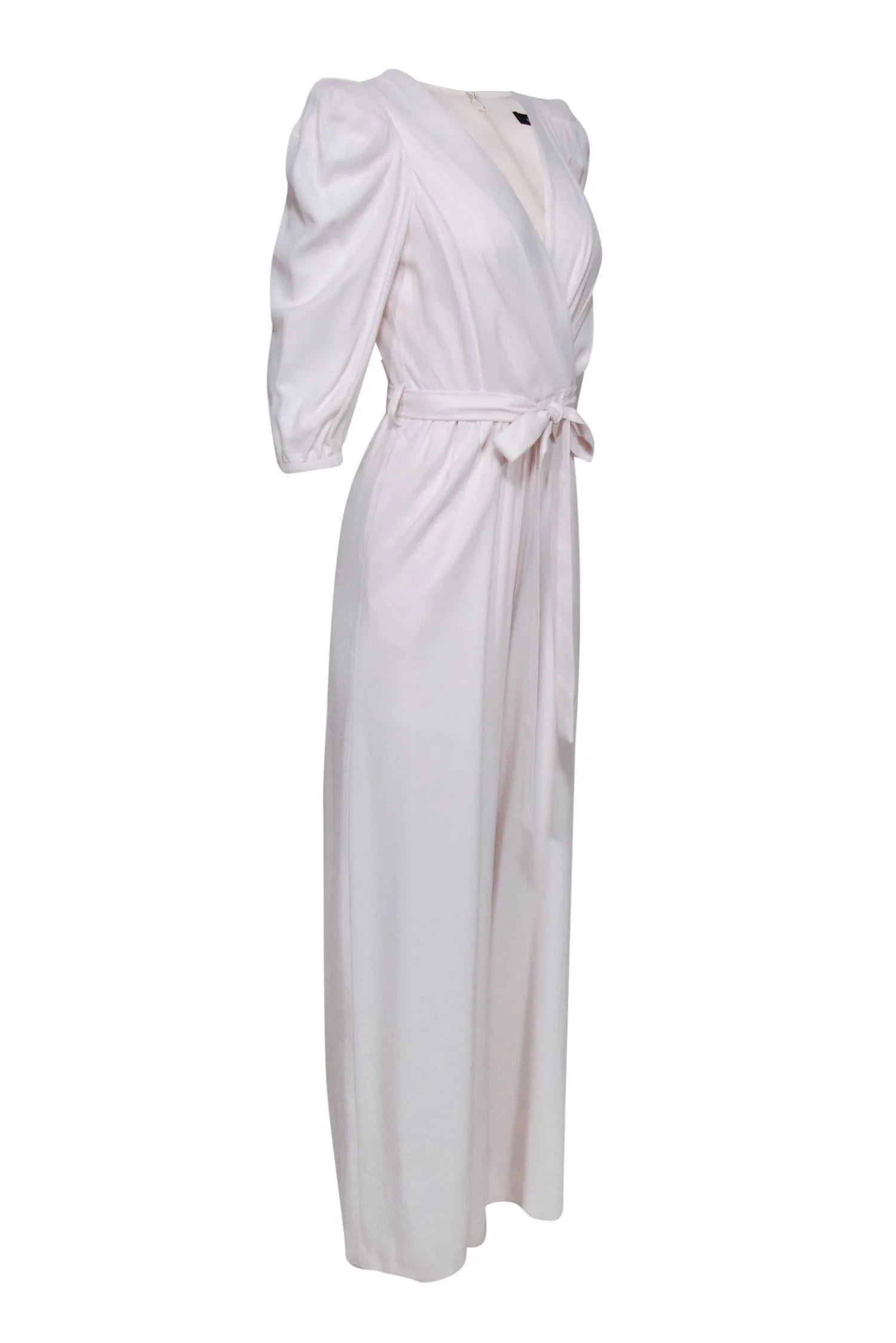 BCBG Max Azria - Pale Pink Puff Sleeve Wide Leg Jumpsuit Sz XXS