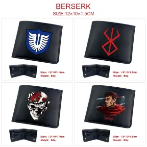 Berserk Animation Derivative Portable Folding Wallet Short Coin Purse with Card Holder