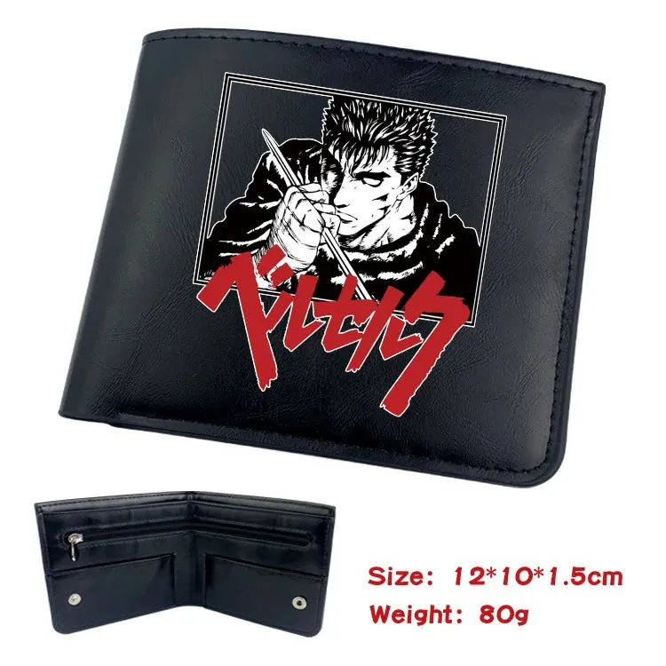 Berserk Animation Derivative Portable Folding Wallet Short Coin Purse with Card Holder