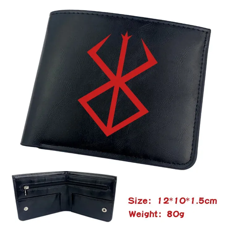 Berserk Animation Derivative Portable Folding Wallet Short Coin Purse with Card Holder