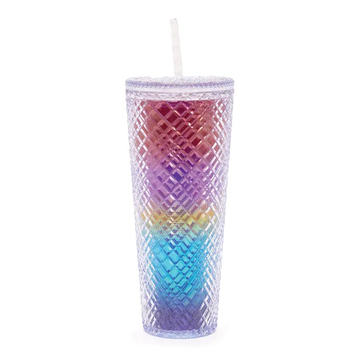 Bewaltz Tall Dazzling Jewel Holographic Tumbler - Rainbow