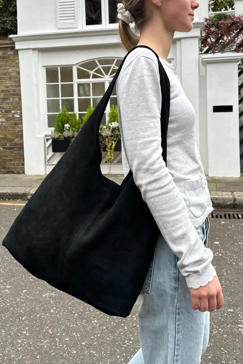 Black Suede Shoulder Bag