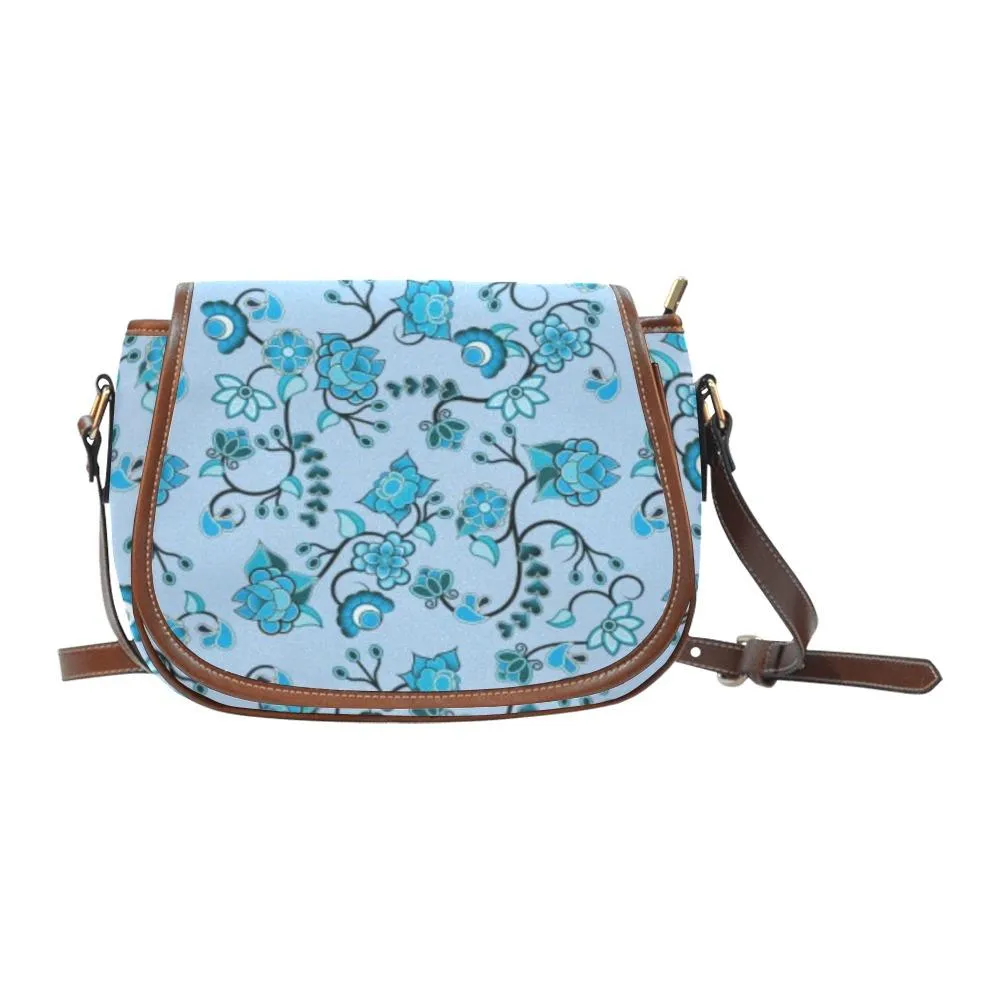 Blue Floral Amour Saddle Bag/Large