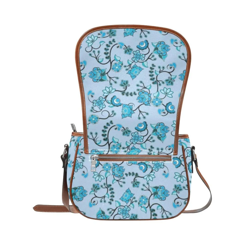 Blue Floral Amour Saddle Bag/Large