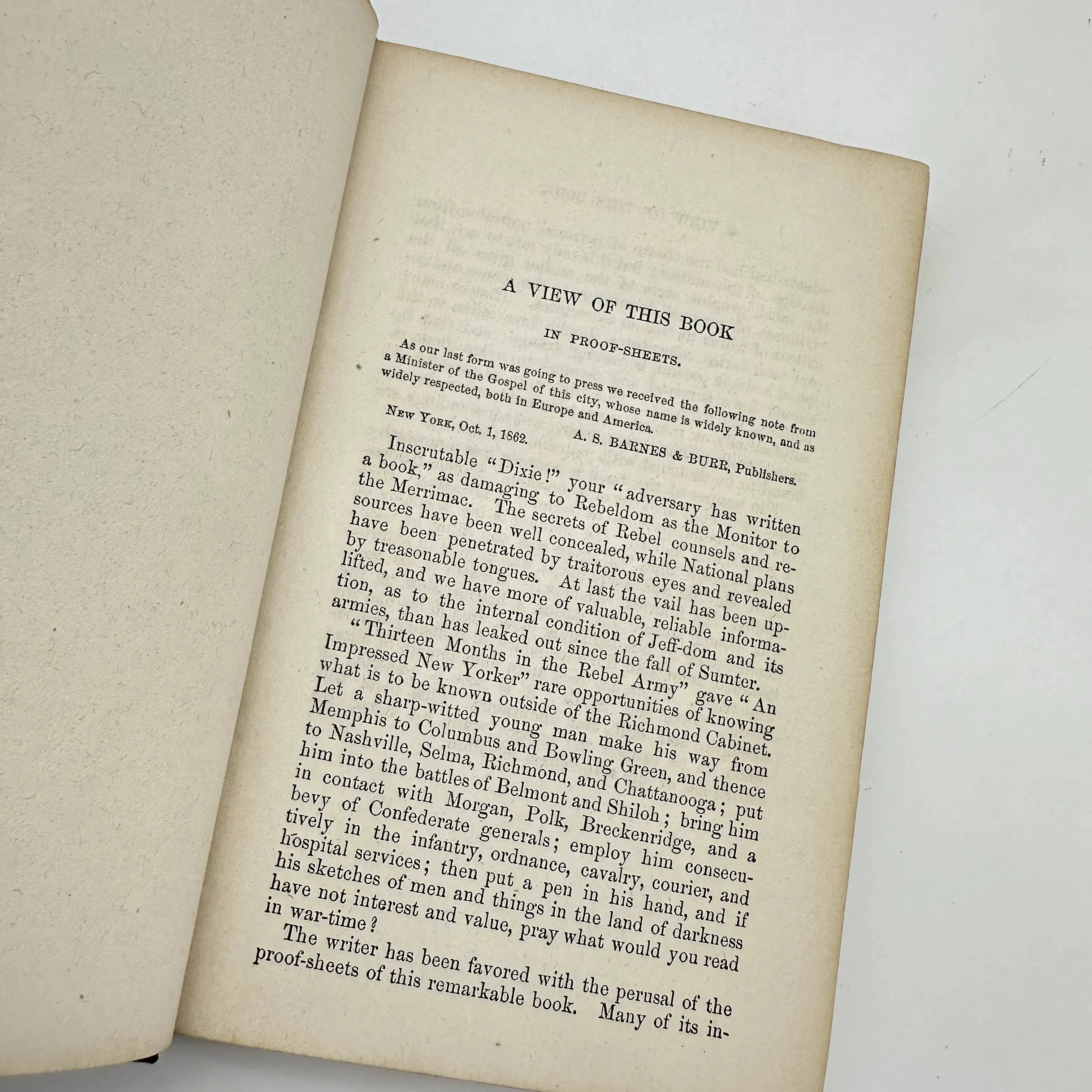 Books from the 1800s: Thirteen Months in the Rebel Army (1862), White Slavery in the Barbary States (1853), and Daniel Boone (1833)