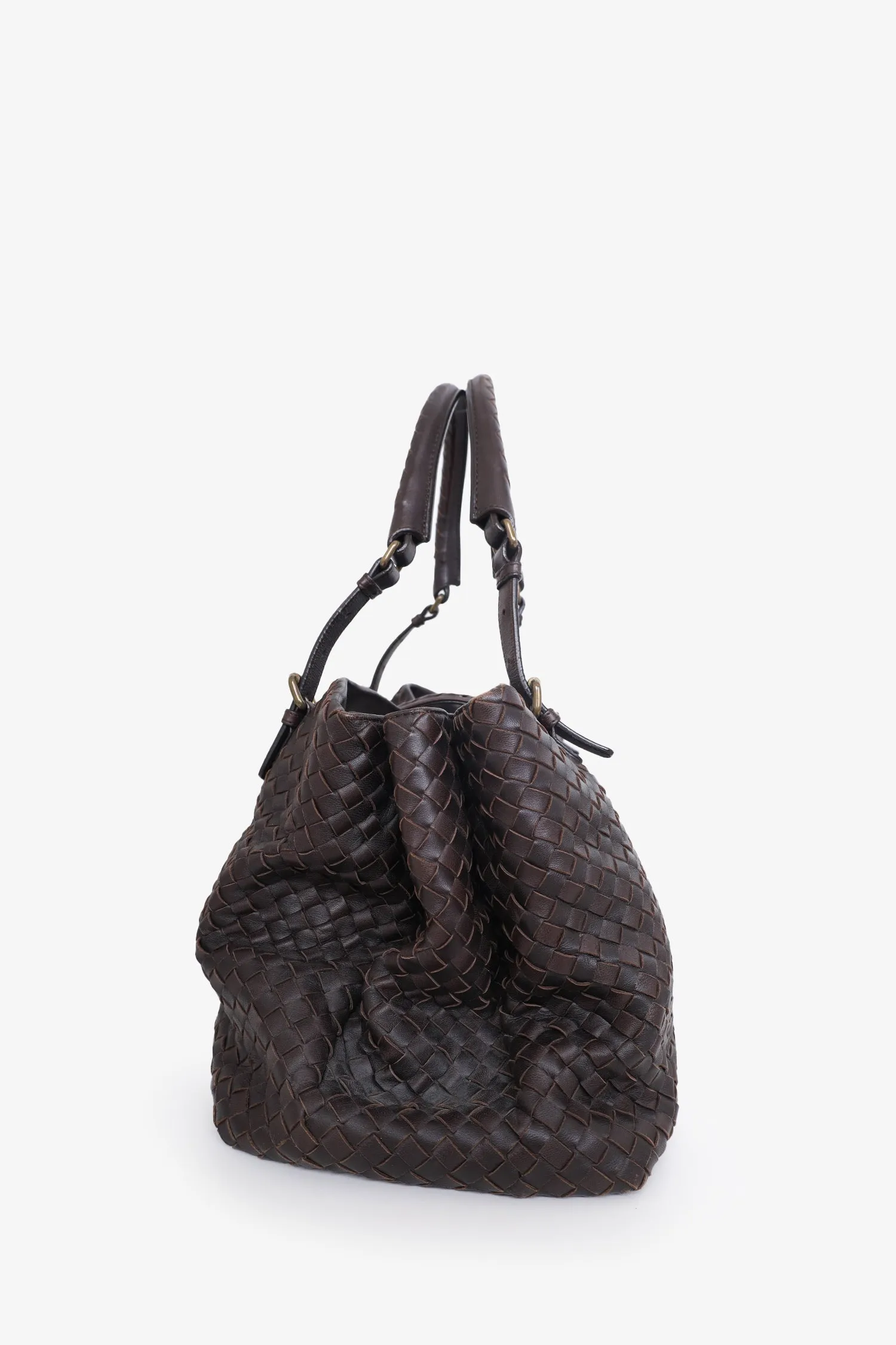 Bottega Veneta Brown Intrecciato Leather Roma Tote