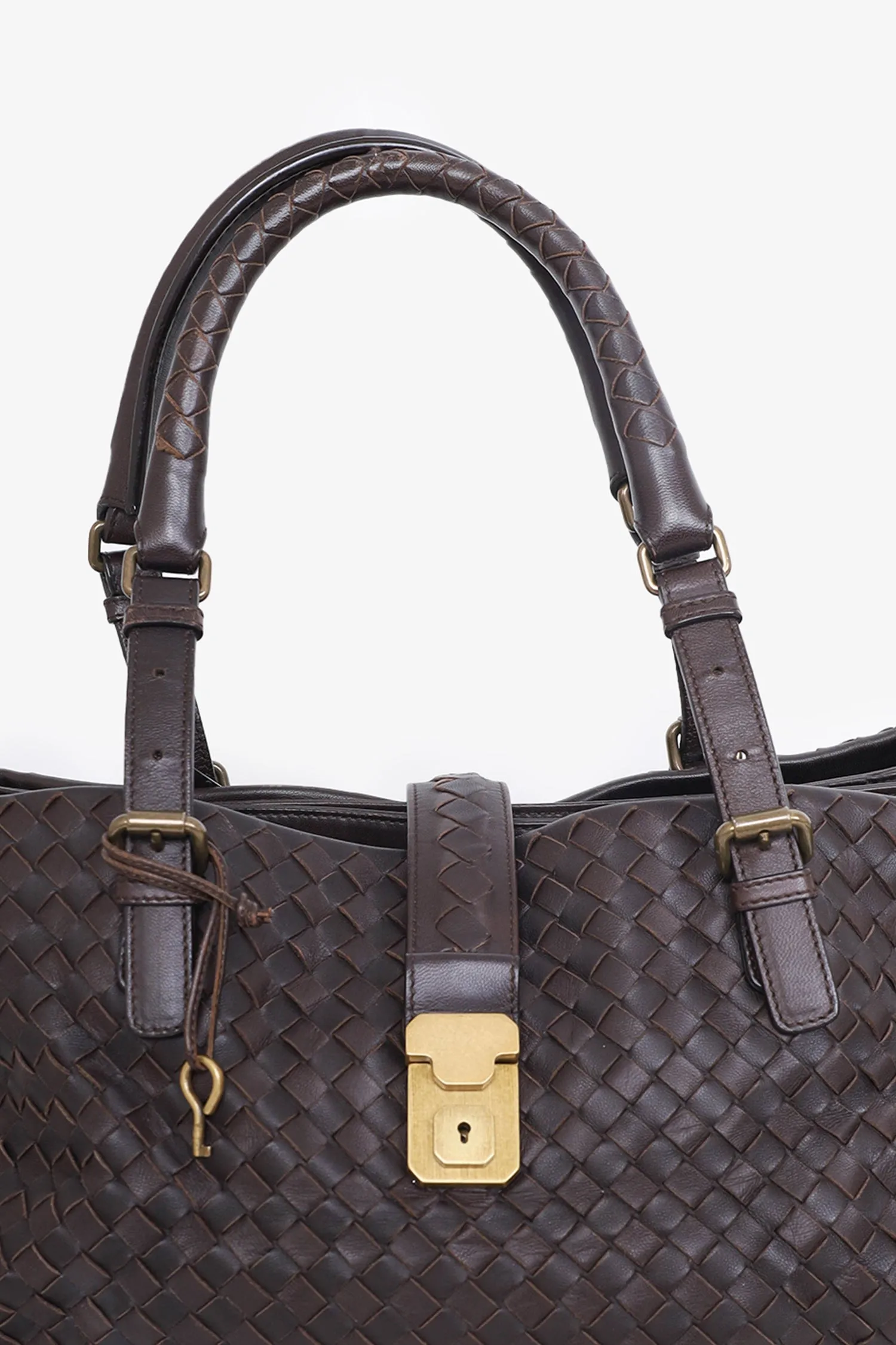 Bottega Veneta Brown Intrecciato Leather Roma Tote