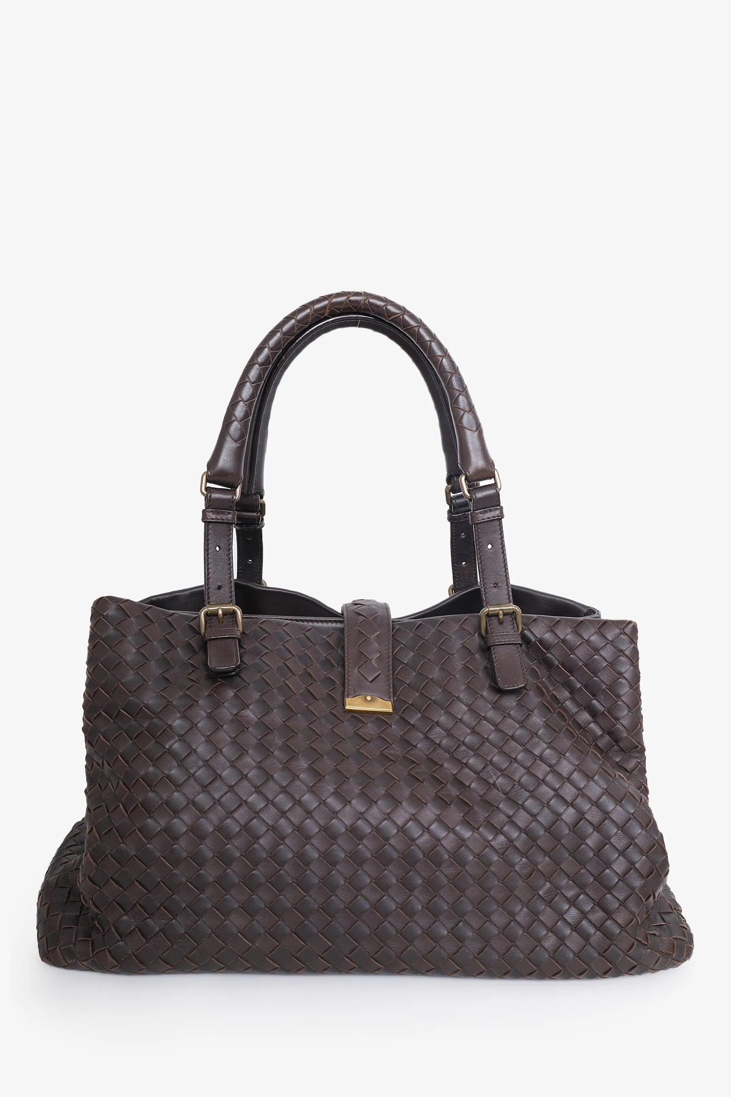 Bottega Veneta Brown Intrecciato Leather Roma Tote